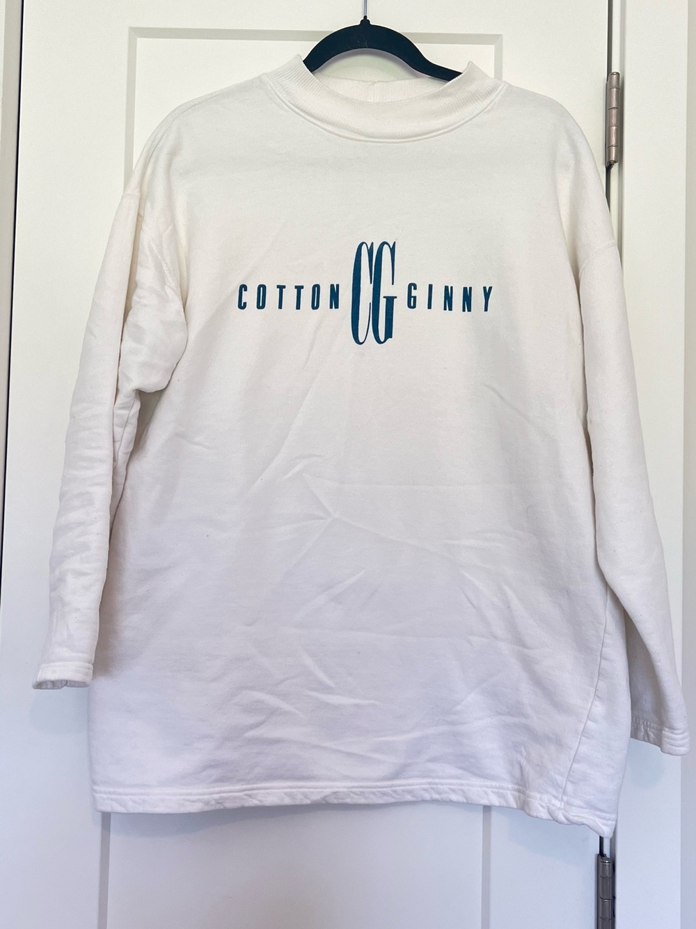 Vintage Cotton Ginny White Logo Pullover Sweatshirt